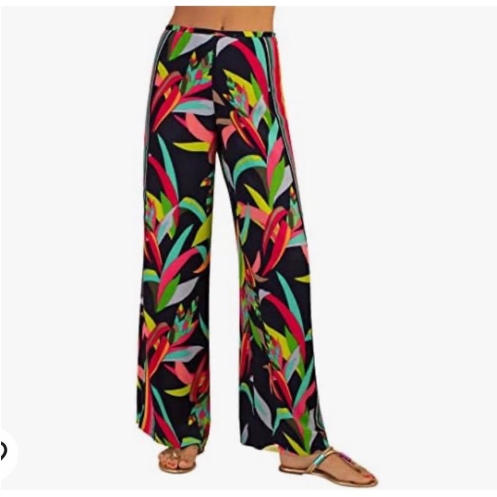 Trina Turk Wide Leg Floral Pants 0